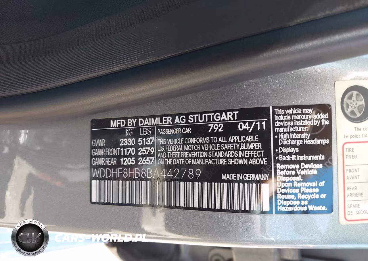 2011 Mercedes-Benz E 350 4Matic VIN:WDDHF8HB8BA442789 - 9