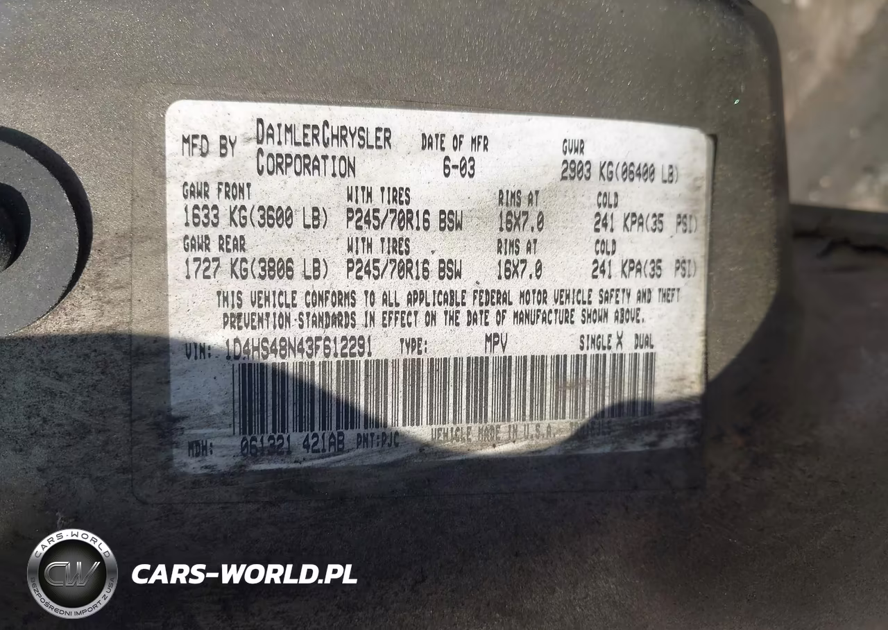 2003 Dodge Durango Slt VIN:1D4HS48N43F612291 - 9
