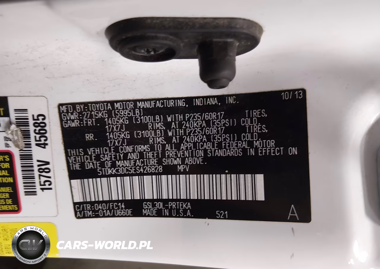2014 Toyota Sienna Le V6 8 Passenger VIN:5TDKK3DC5ES426828 - 9