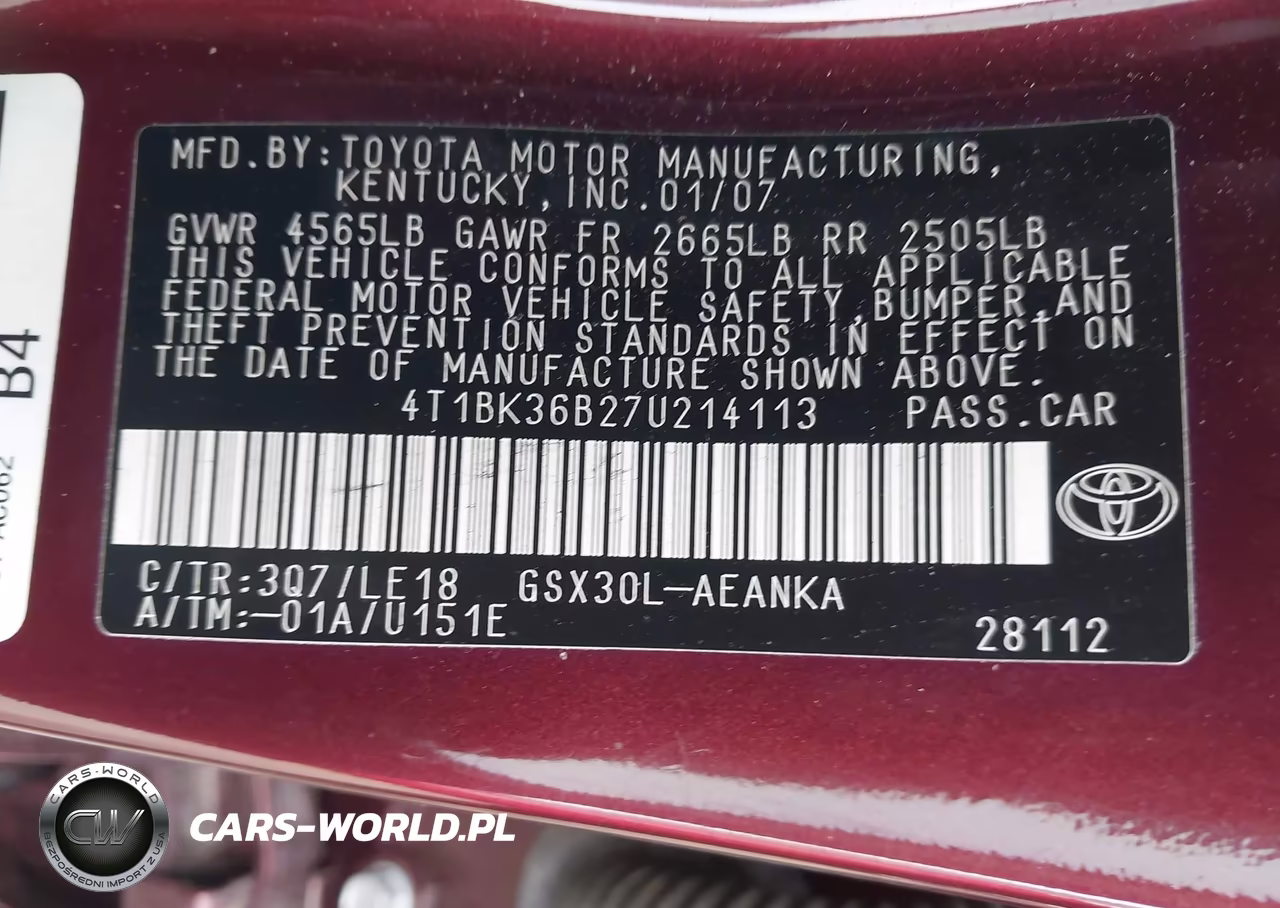2007 Toyota Avalon Touring VIN:4T1BK36B27U214113 - 9