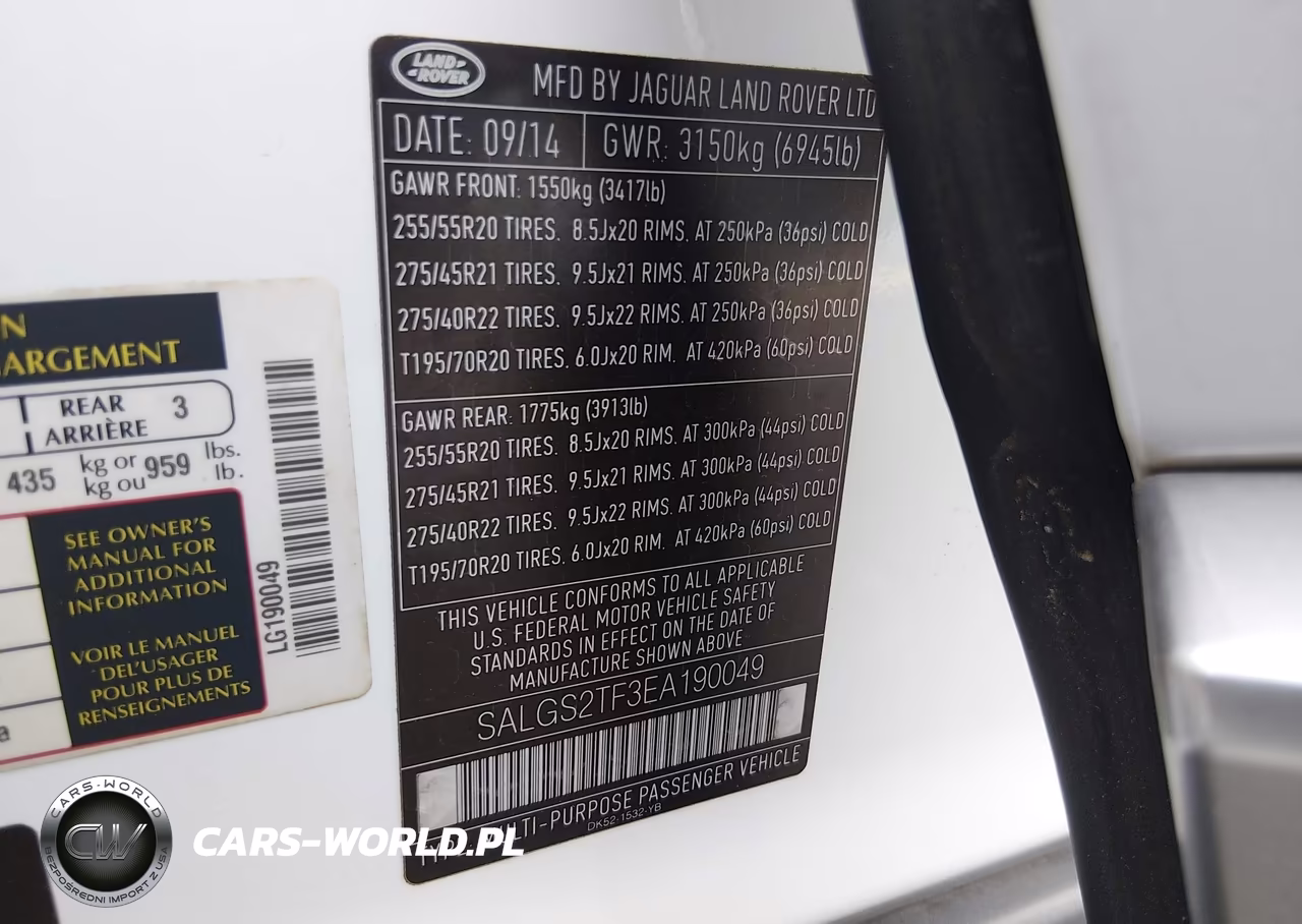 2014 Land Rover Range Rover 5.0L V8 Supercharged-5.0L V8 Supercharged Ebony Edition VIN:SALGS2TF3EA190049 - 9