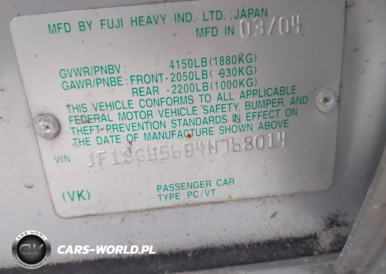 2004 Subaru Forester 2.5Xs VIN:JF1SG65604H768014 - 9