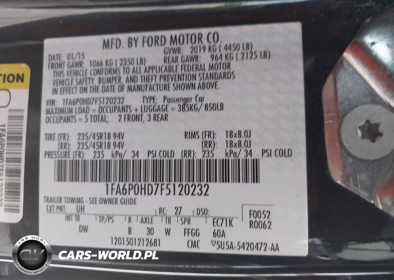 2015 Ford Fusion Se VIN:1FA6P0HD7F5120232 - 9