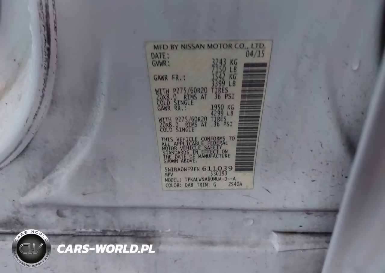 2015 Nissan Armada Platinum VIN:5N1BA0NF9FN611039 - 9