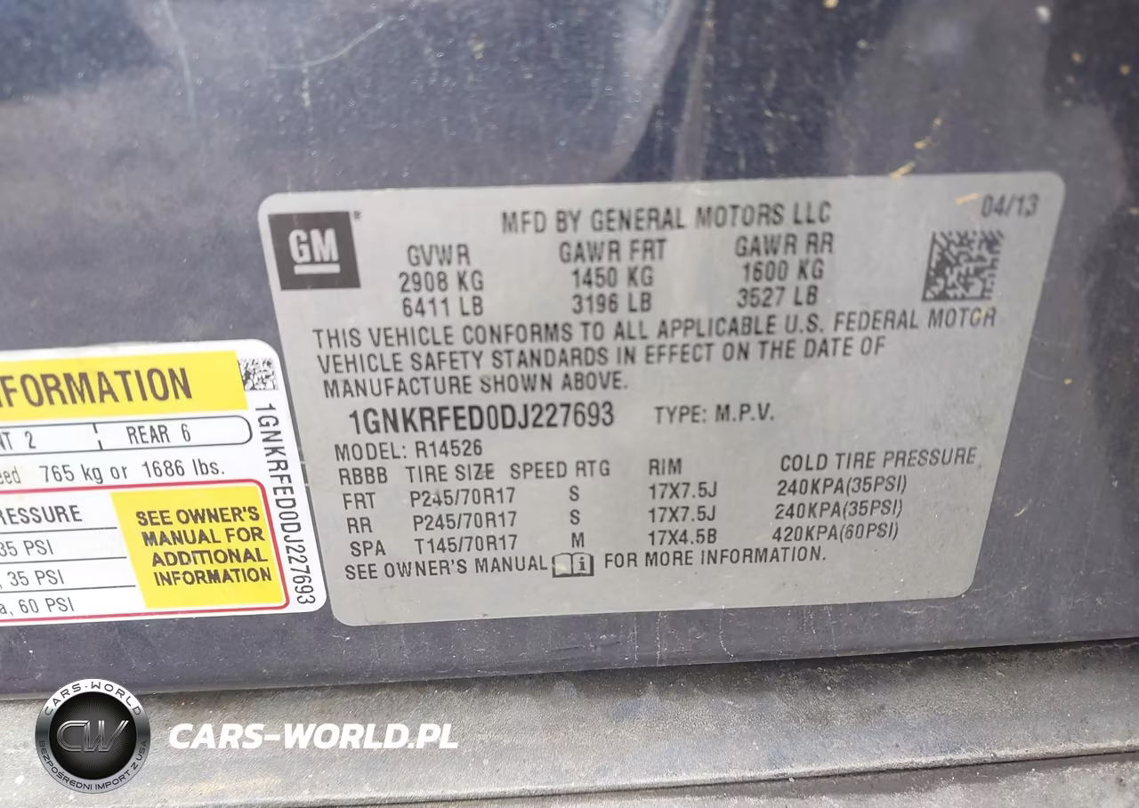 2013 Chevrolet Traverse Ls VIN:1GNKRFED0DJ227693 - 9