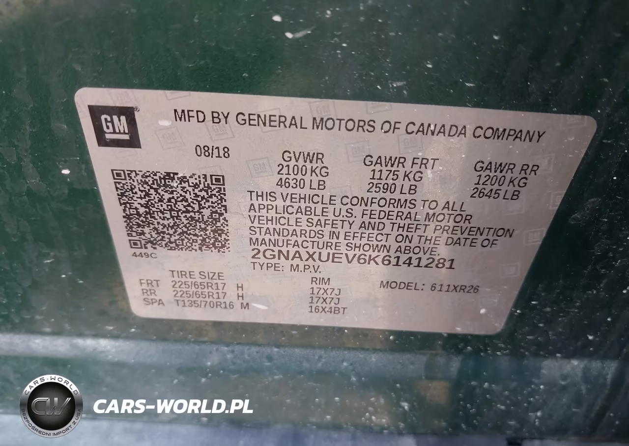2019 Chevrolet Equinox Lt VIN:2GNAXUEV6K6141281 - 9