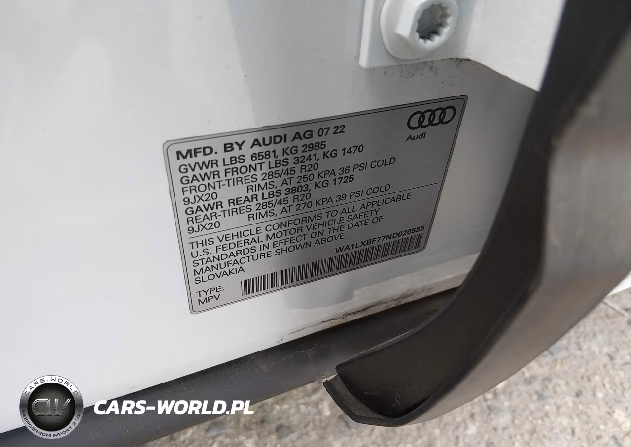 2022 Audi Q7 Premium Plus 55 Tfsi Quattro Tiptronic VIN:WA1LXBF77ND020555 - 9