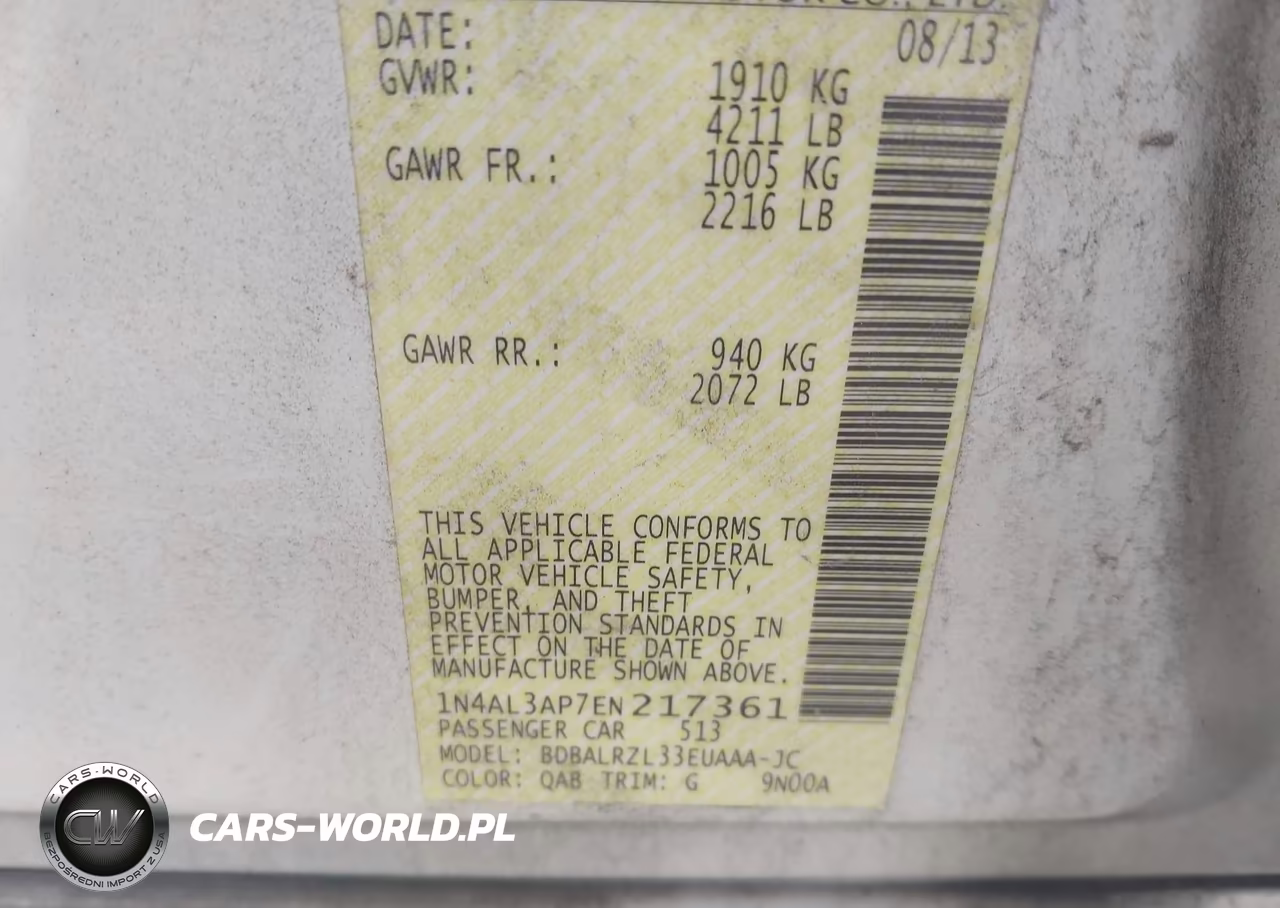 2014 Nissan Altima 2.5 S VIN:1N4AL3AP7EN217361 - 9