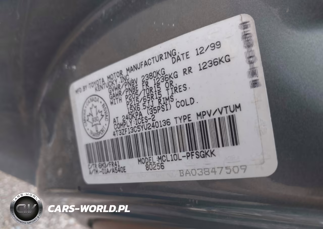 2000 Toyota Sienna Le-Xle VIN:4T3ZF13C5YU240136 - 9