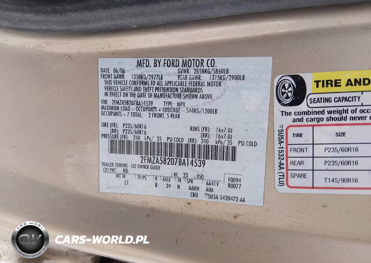 2007 Ford Freestar Limited VIN:2FMZA58207BA14539 - 9