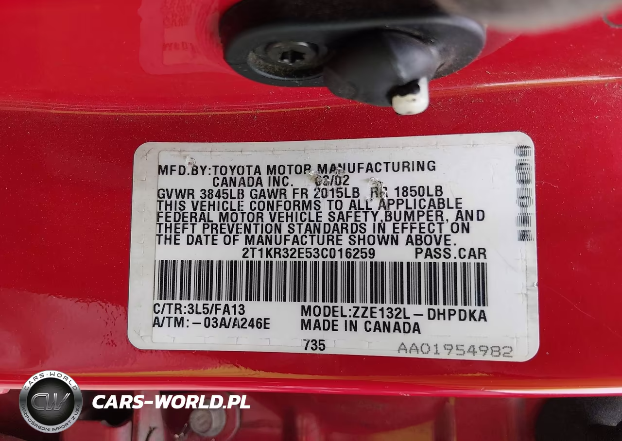 2003 Toyota Matrix Standard VIN:2T1KR32E53C016259 - 9