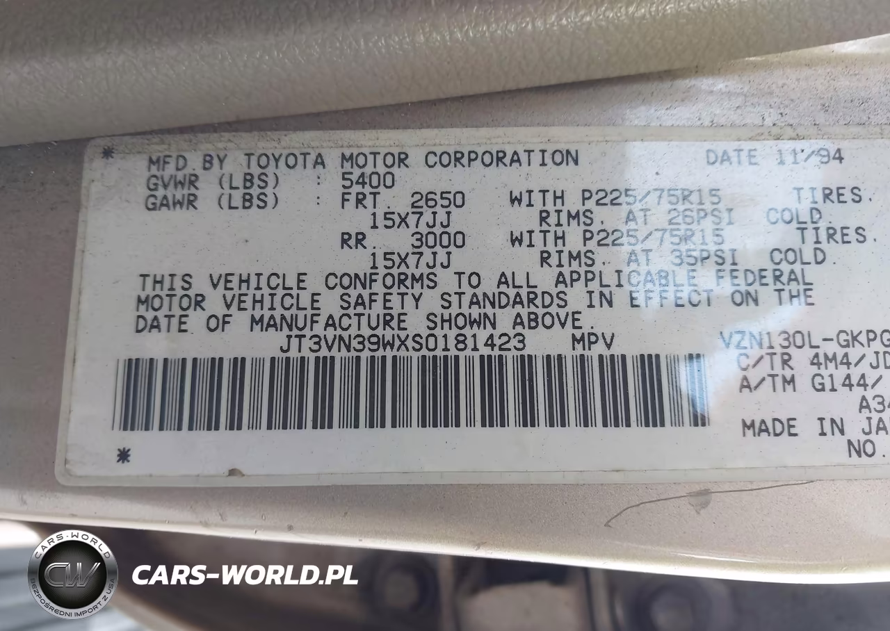 1995 Toyota 4Runner Vn39 Sr5 VIN:JT3VN39WXS0181423 - 9