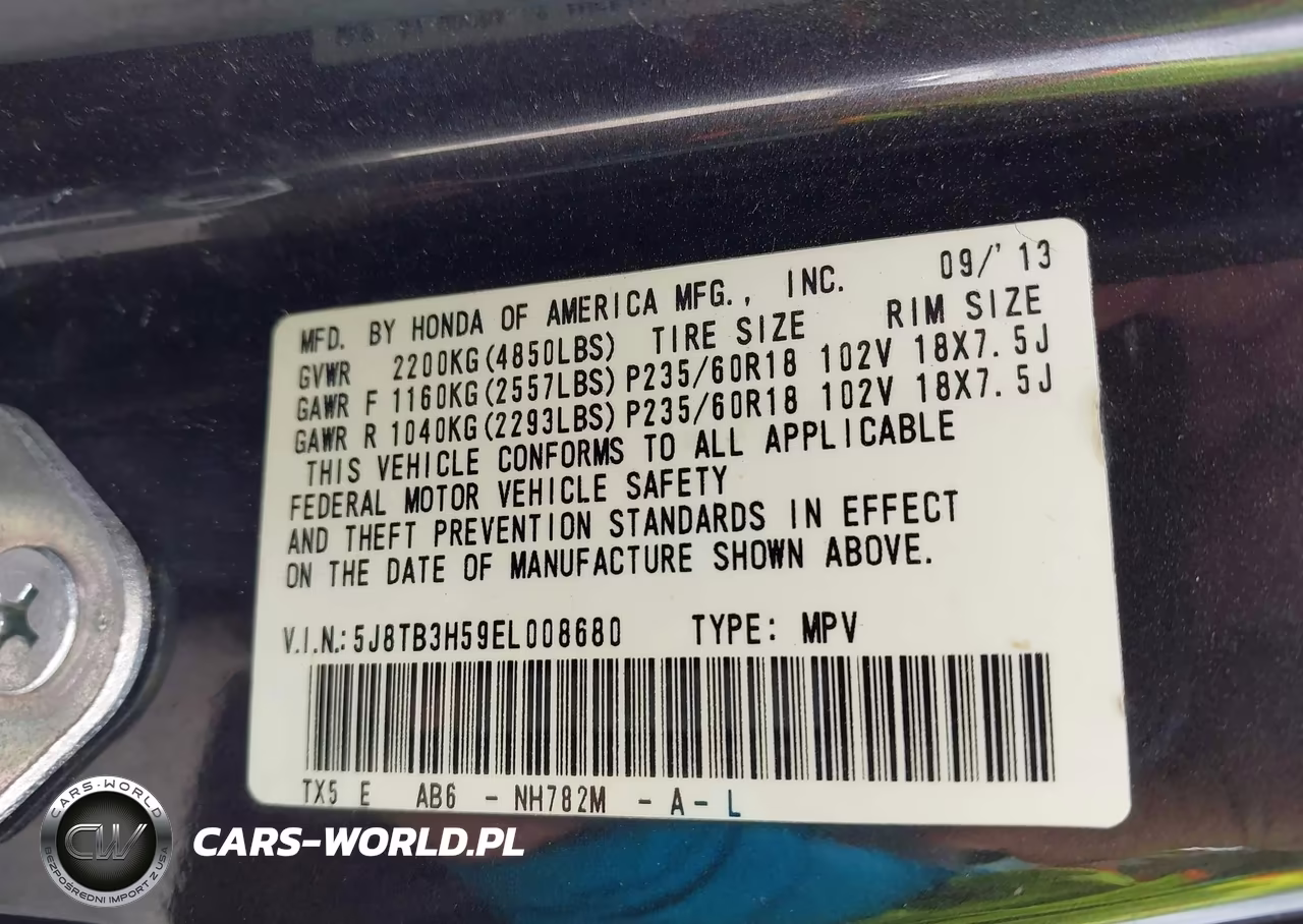 2014 Acura Rdx VIN:5J8TB3H59EL008680 - 9