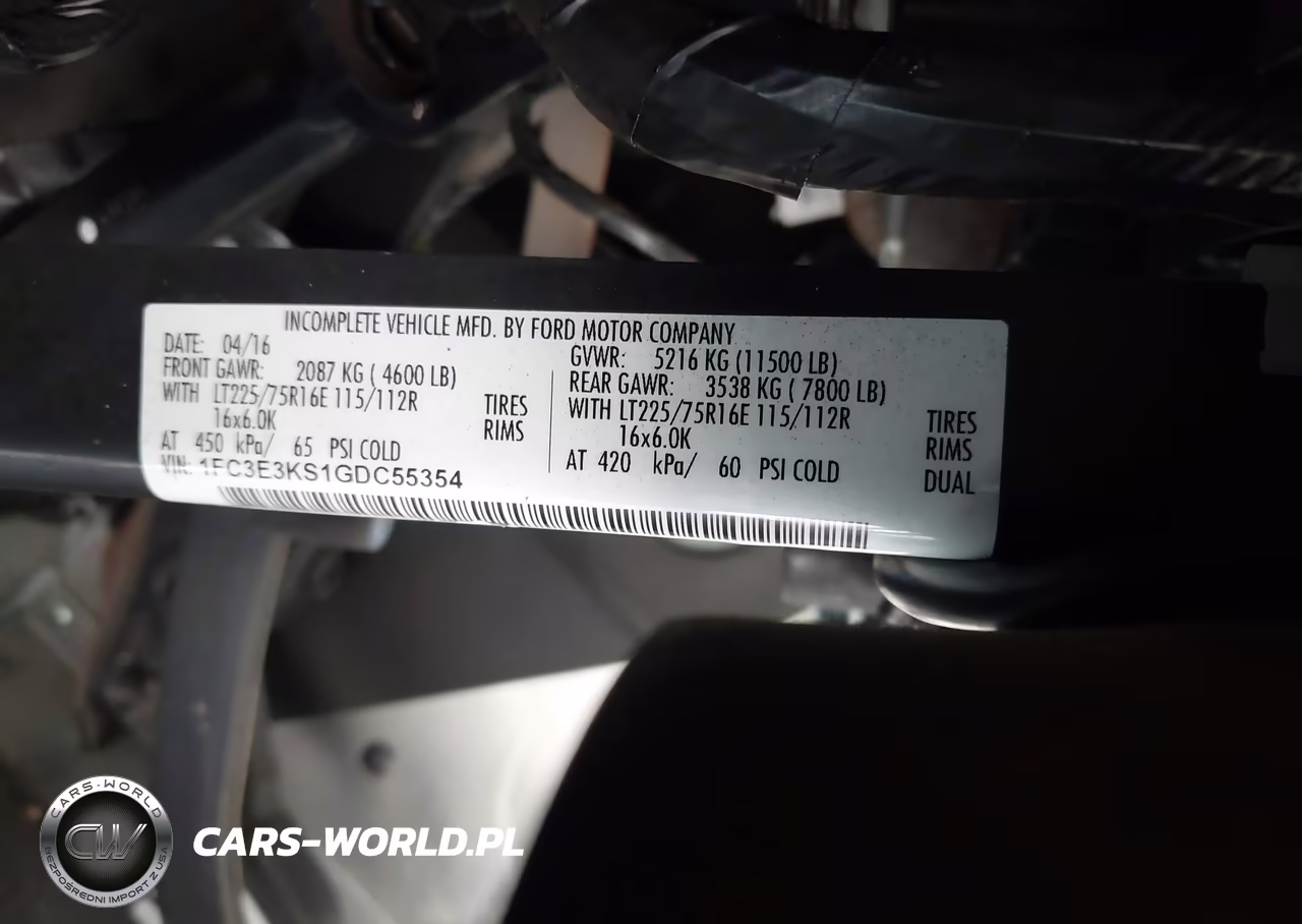 2016 Ford E-350 Stripped VIN:1FC3E3KS1GDC55354 - 9