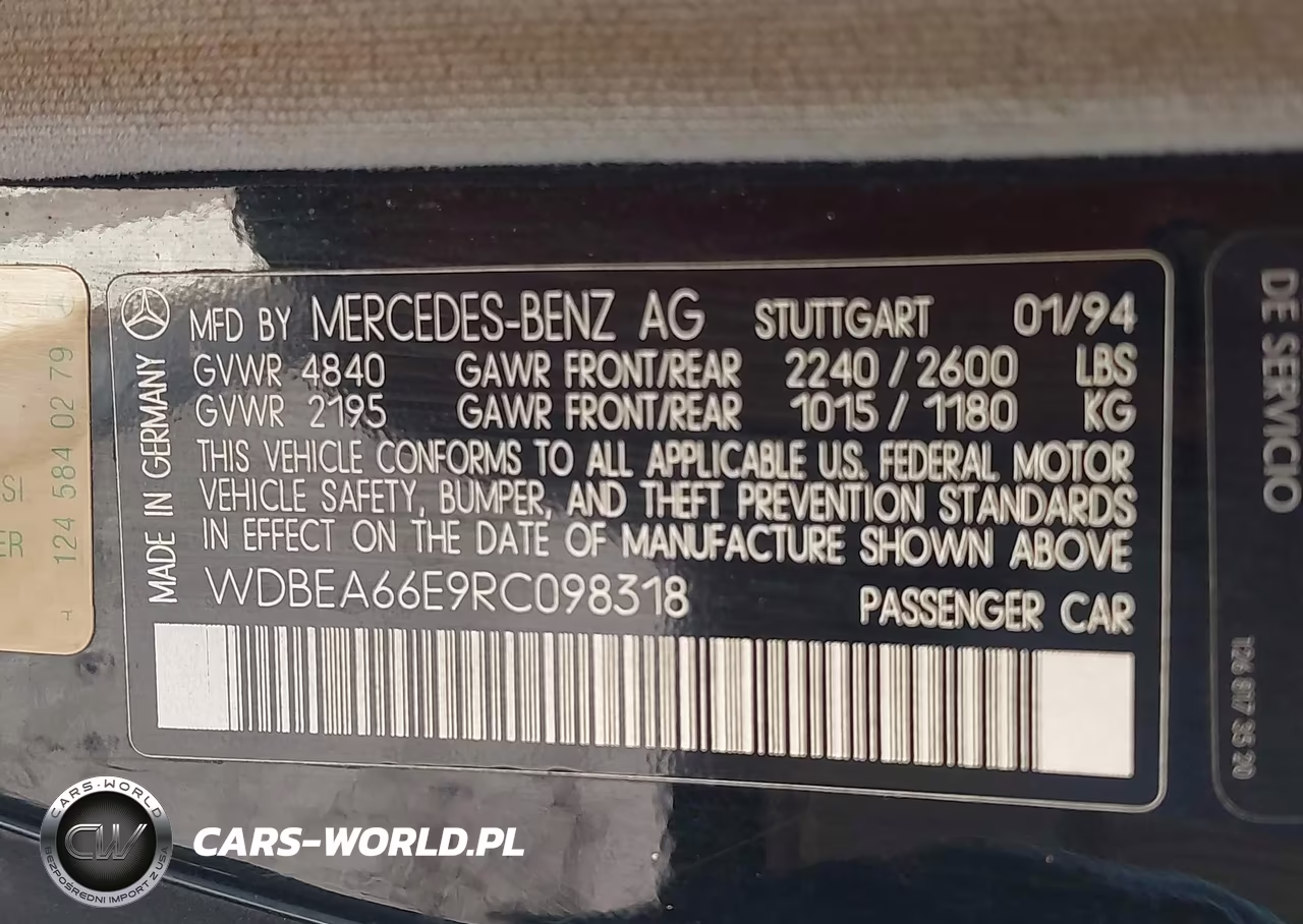 1994 Mercedes-Benz E 320 VIN:WDBEA66E9RC098318 - 9
