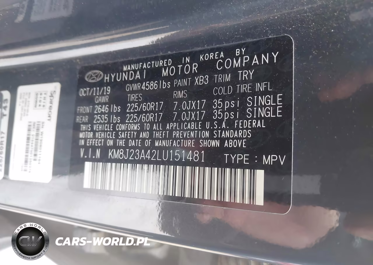 2020 Hyundai Tucson Se VIN:KM8J23A42LU151481 - 9
