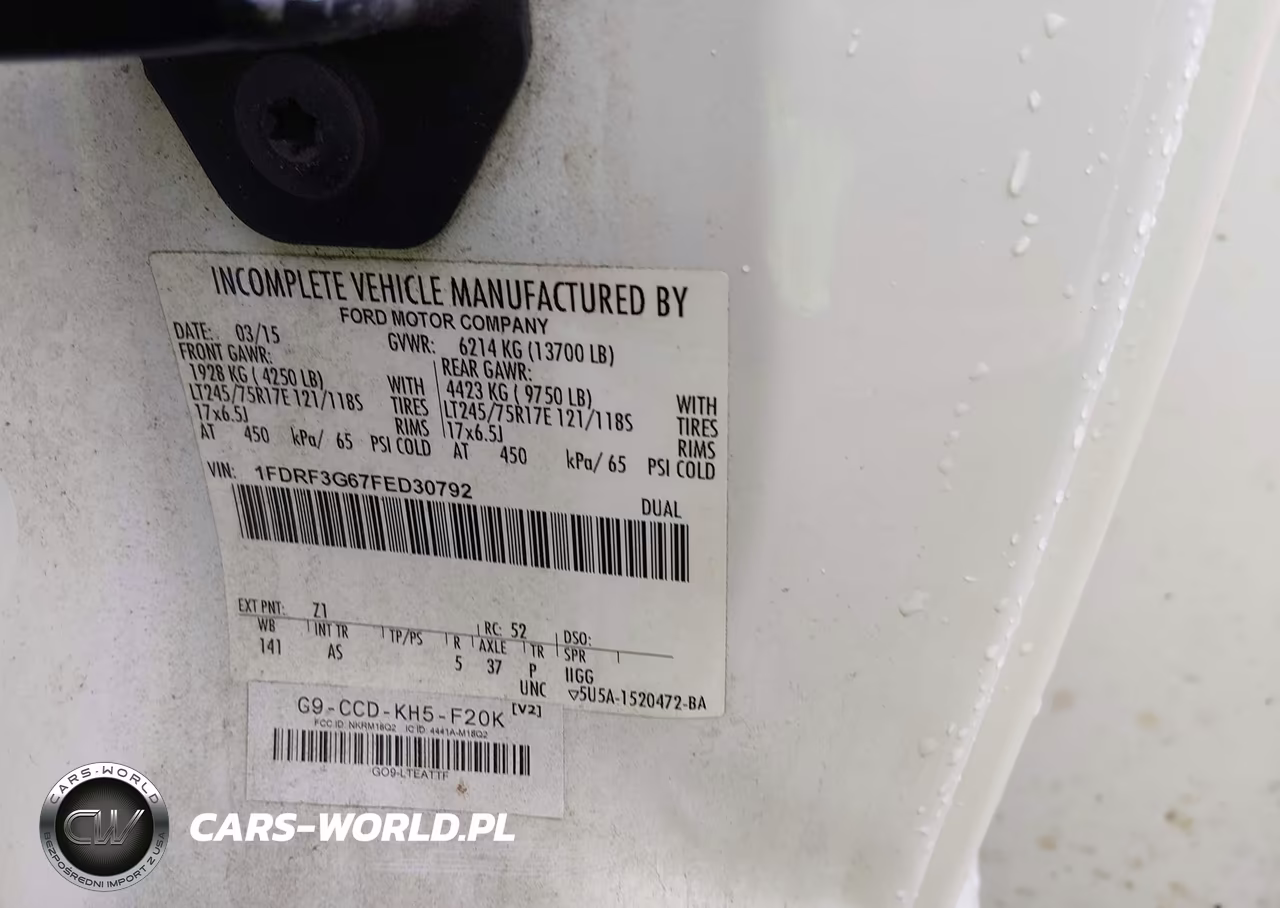 2015 Ford F-350 Chassis VIN:1FDRF3G67FED30792 - 9