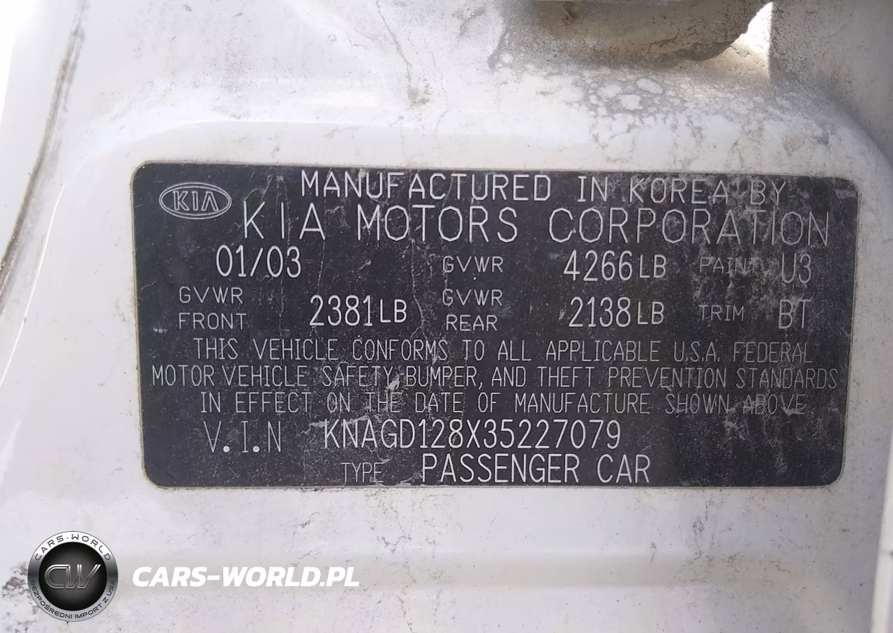 2003 Kia Optima Lx V6-Se V6 VIN:KNAGD128X35227079 - 9