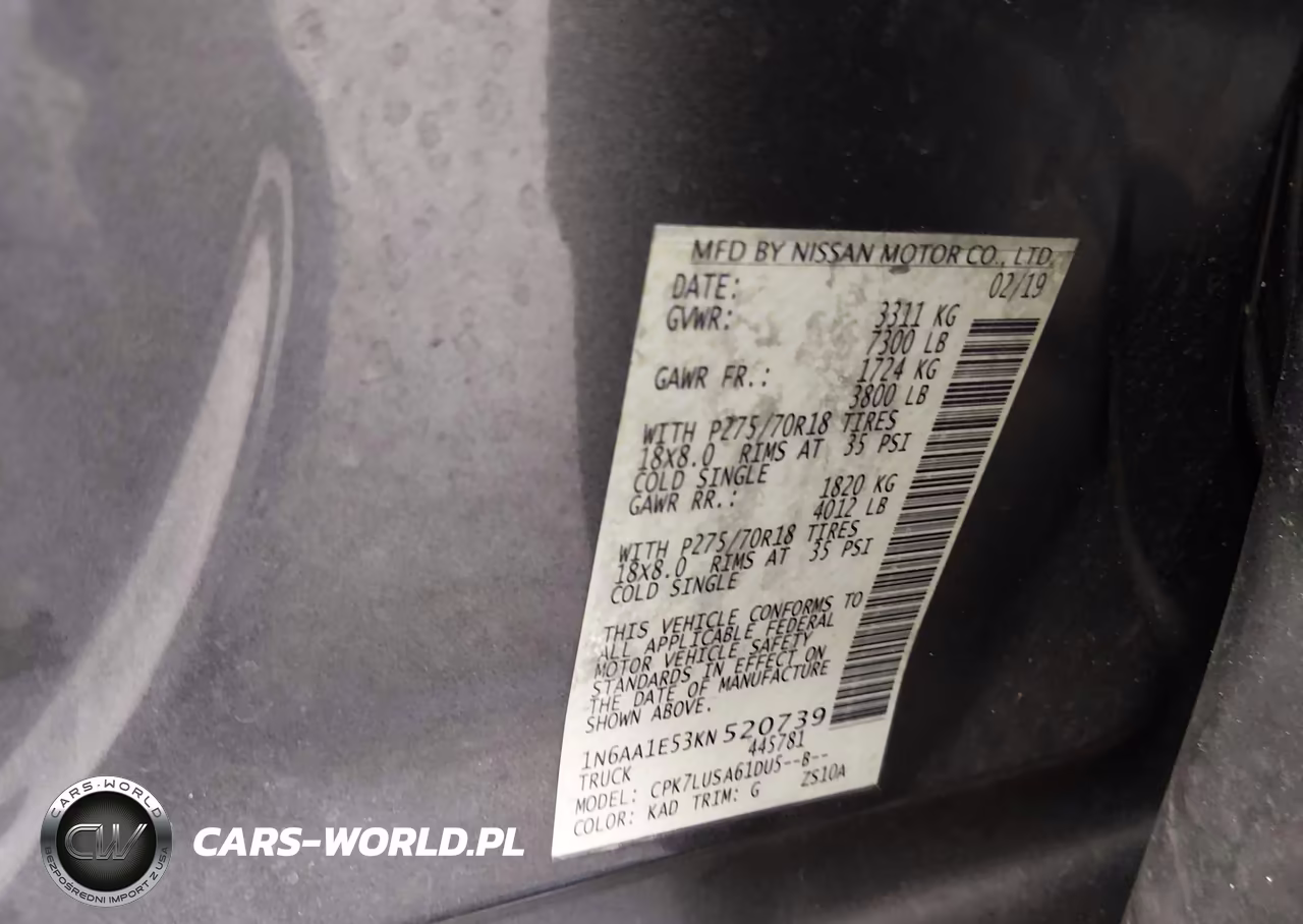 2019 Nissan Titan Pro-4X VIN:1N6AA1E53KN520739 - 9