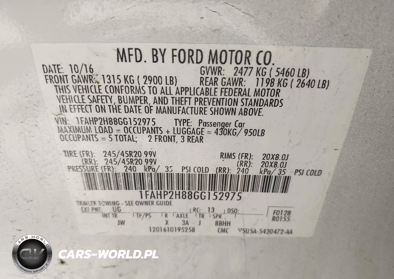 2016 Ford Taurus Sel VIN:1FAHP2H88GG152975 - 9
