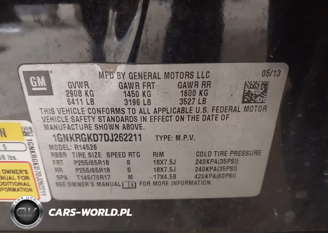 2013 Chevrolet Traverse 1Lt VIN:1GNKRGKD7DJ262211 - 9