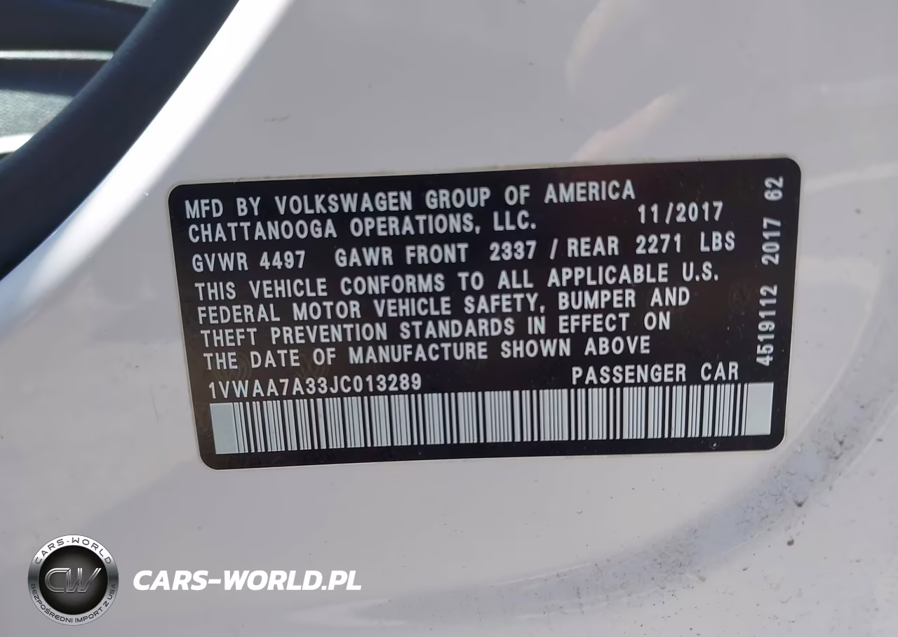 2018 Volkswagen Passat 2.0T R-Line-2.0T S VIN:1VWAA7A33JC013289 - 9