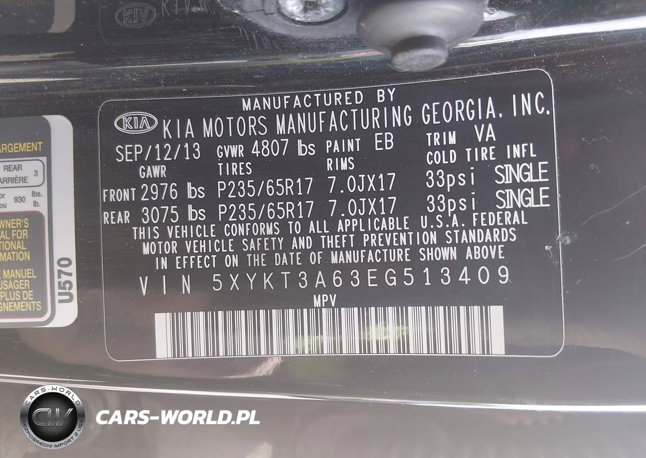 2014 Kia Sorento Lx VIN:5XYKT3A63EG513409 - 9