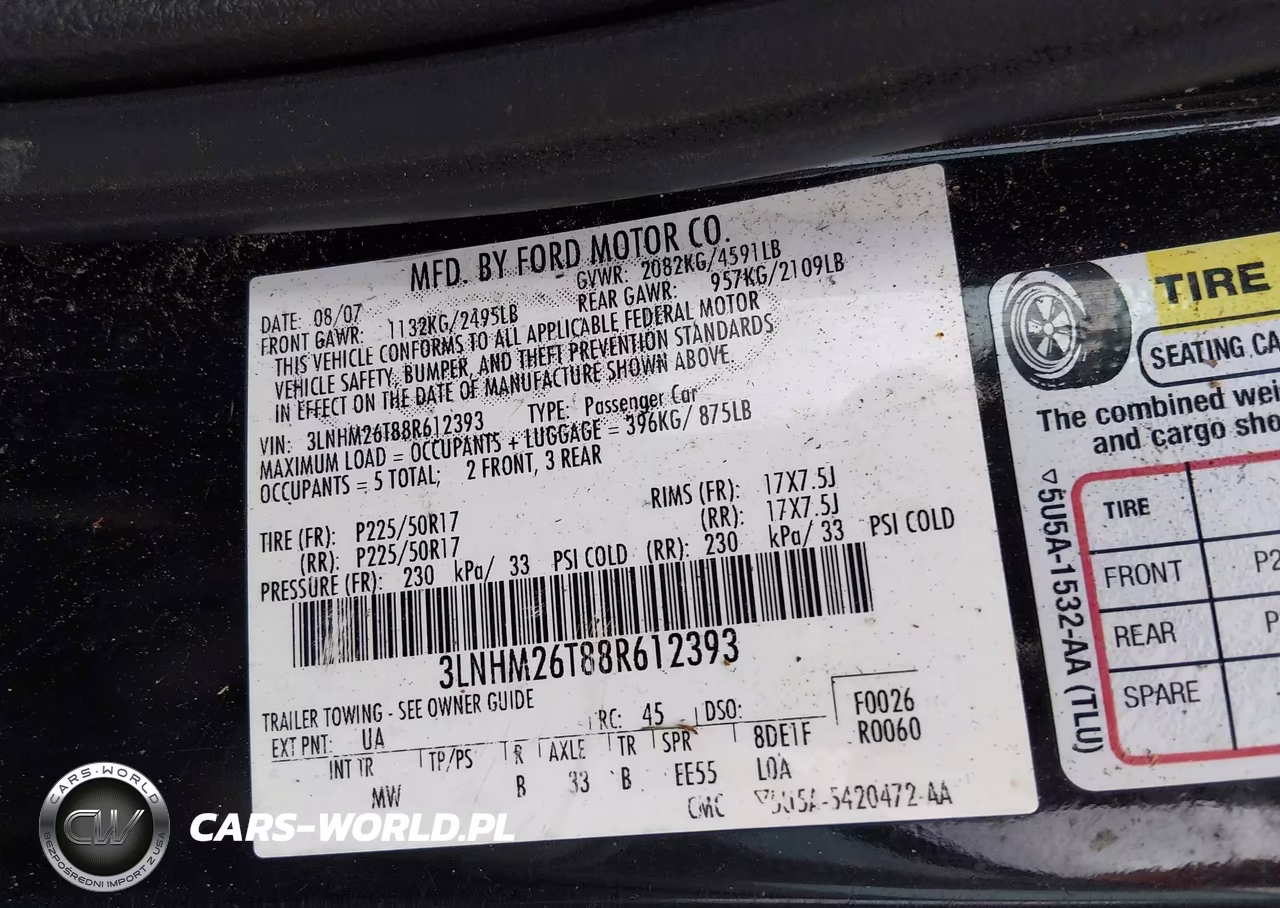 2008 Lincoln Mkz VIN:3LNHM26T88R612393 - 9