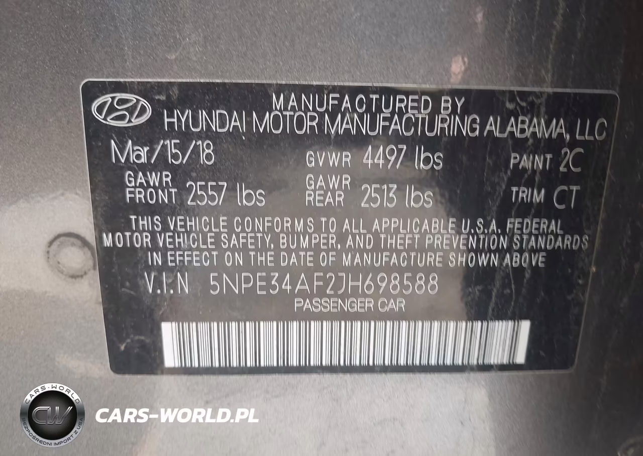 2018 Hyundai Sonata Sport VIN:5NPE34AF2JH698588 - 9