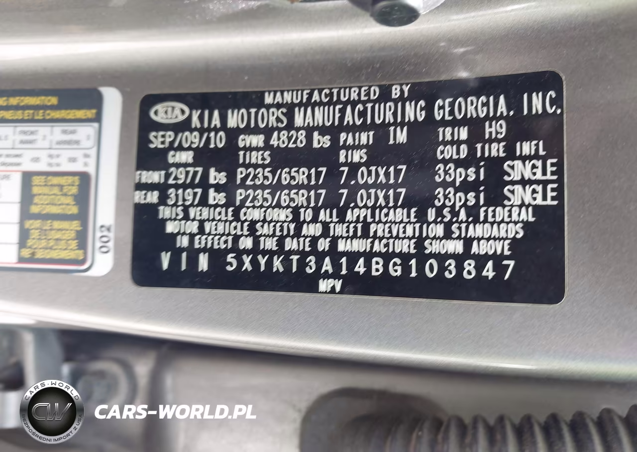 2011 Kia Sorento Lx VIN:5XYKT3A14BG103847 - 9