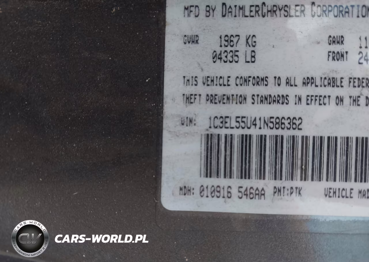 2001 Chrysler Sebring Lxi VIN:1C3EL55U41N586362 - 9