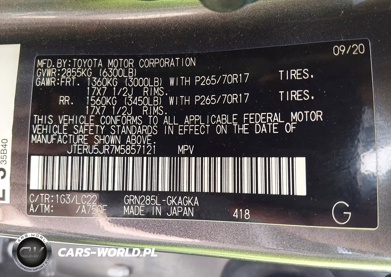 2021 Toyota 4Runner Trd Off Road Premium VIN:JTERU5JR7M5857121 - 9