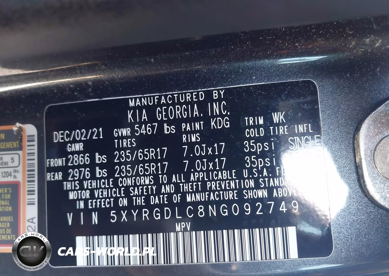 2022 Kia Sorento Lx VIN:5XYRGDLC8NG092749 - 9