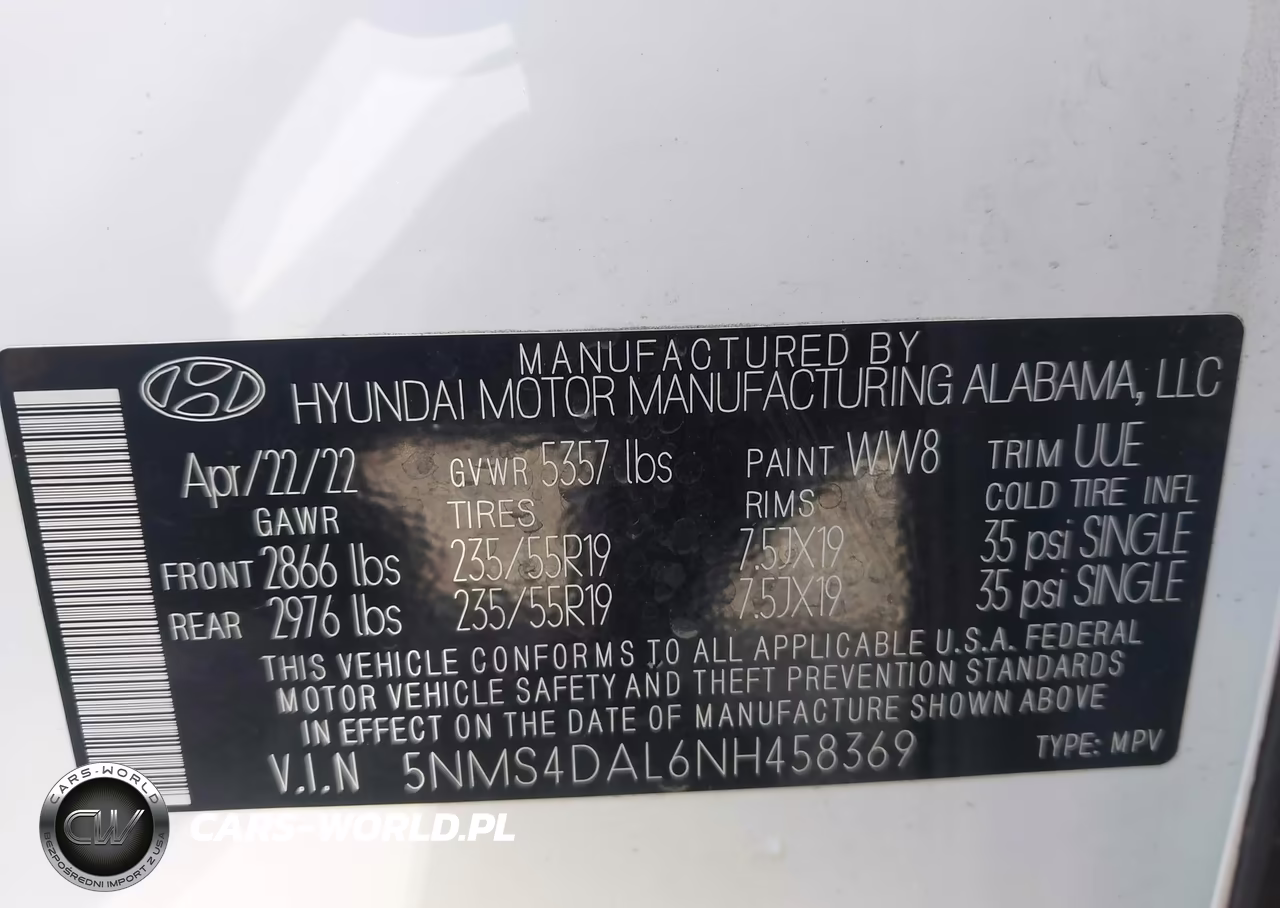 2022 Hyundai Santa Fe Limited VIN:5NMS4DAL6NH458369 - 9