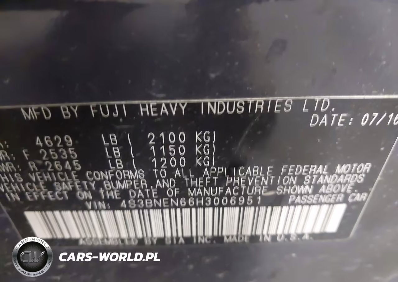 2017 Subaru Legacy 3.6R Limited VIN:4S3BNEN66H3006951 - 9