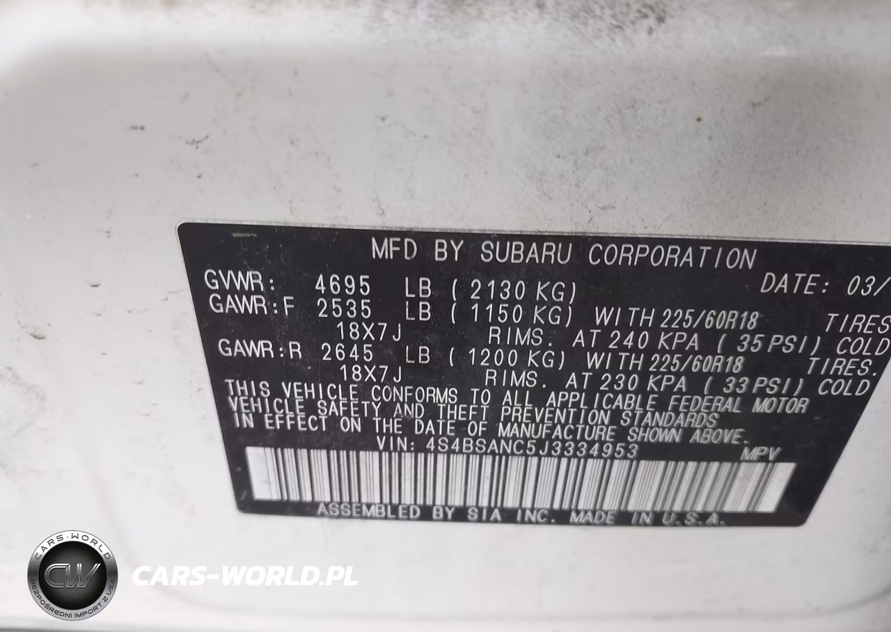 2018 Subaru Outback 2.5I Limited VIN:4S4BSANC5J3334953 - 9