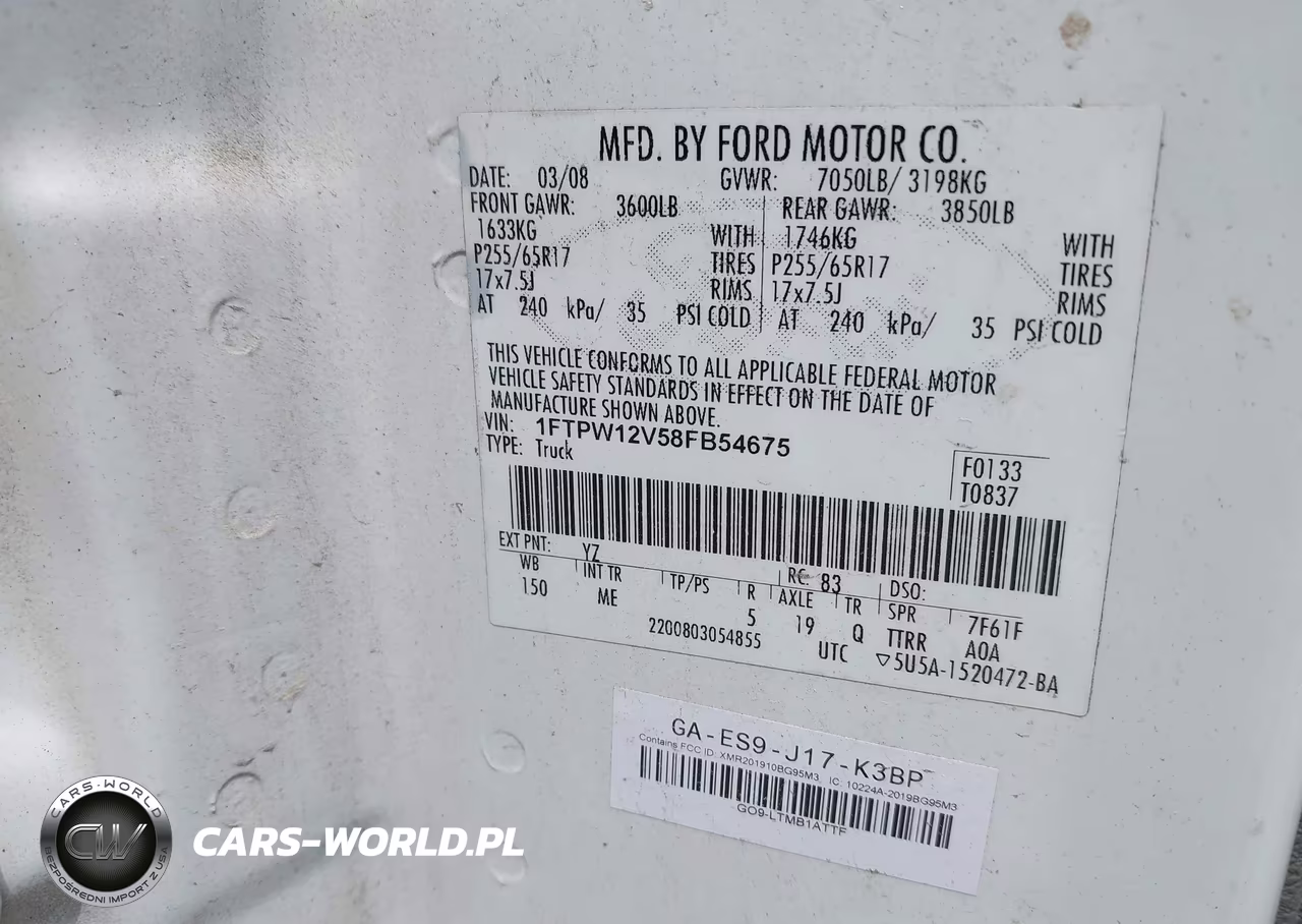 2008 Ford F-150 VIN:1FTPW12V58FB54675 - 9