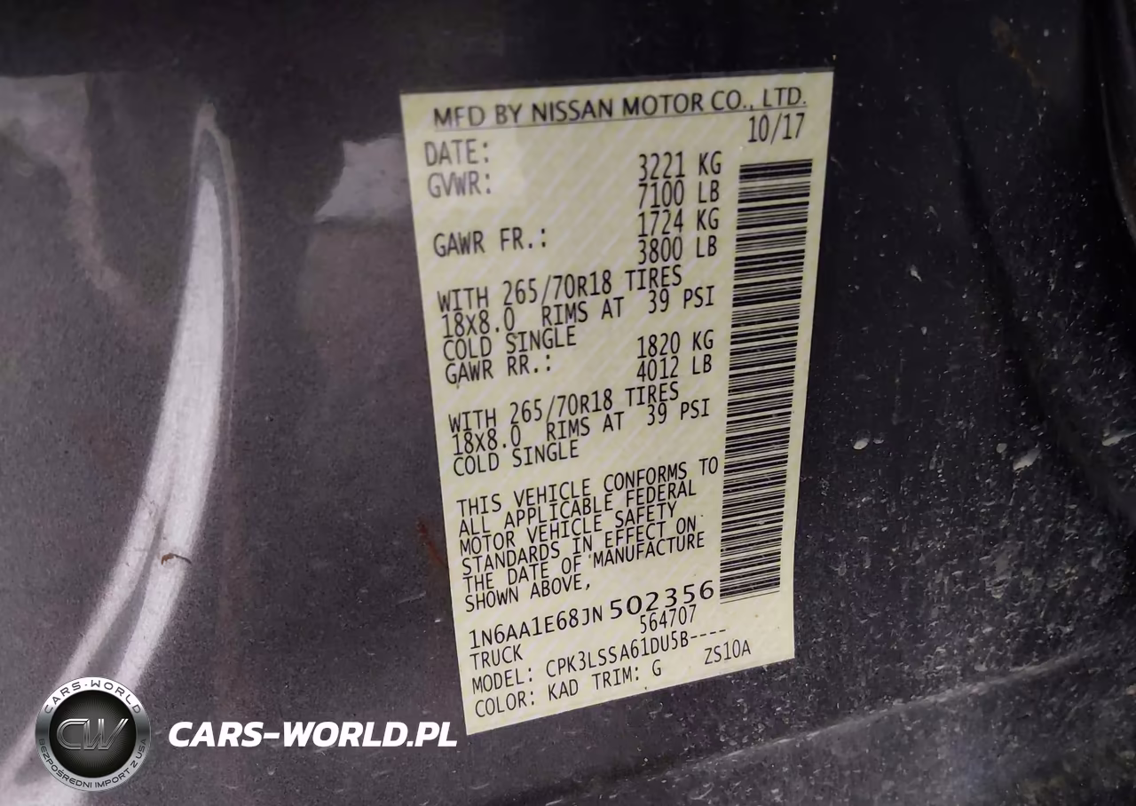 2018 Nissan Titan Sv VIN:1N6AA1E68JN502356 - 9