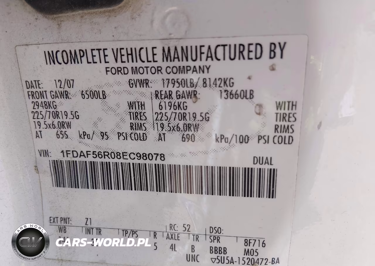 2008 Ford F-550 Chassis Xl-Xlt VIN:1FDAF56R08EC98078 - 8