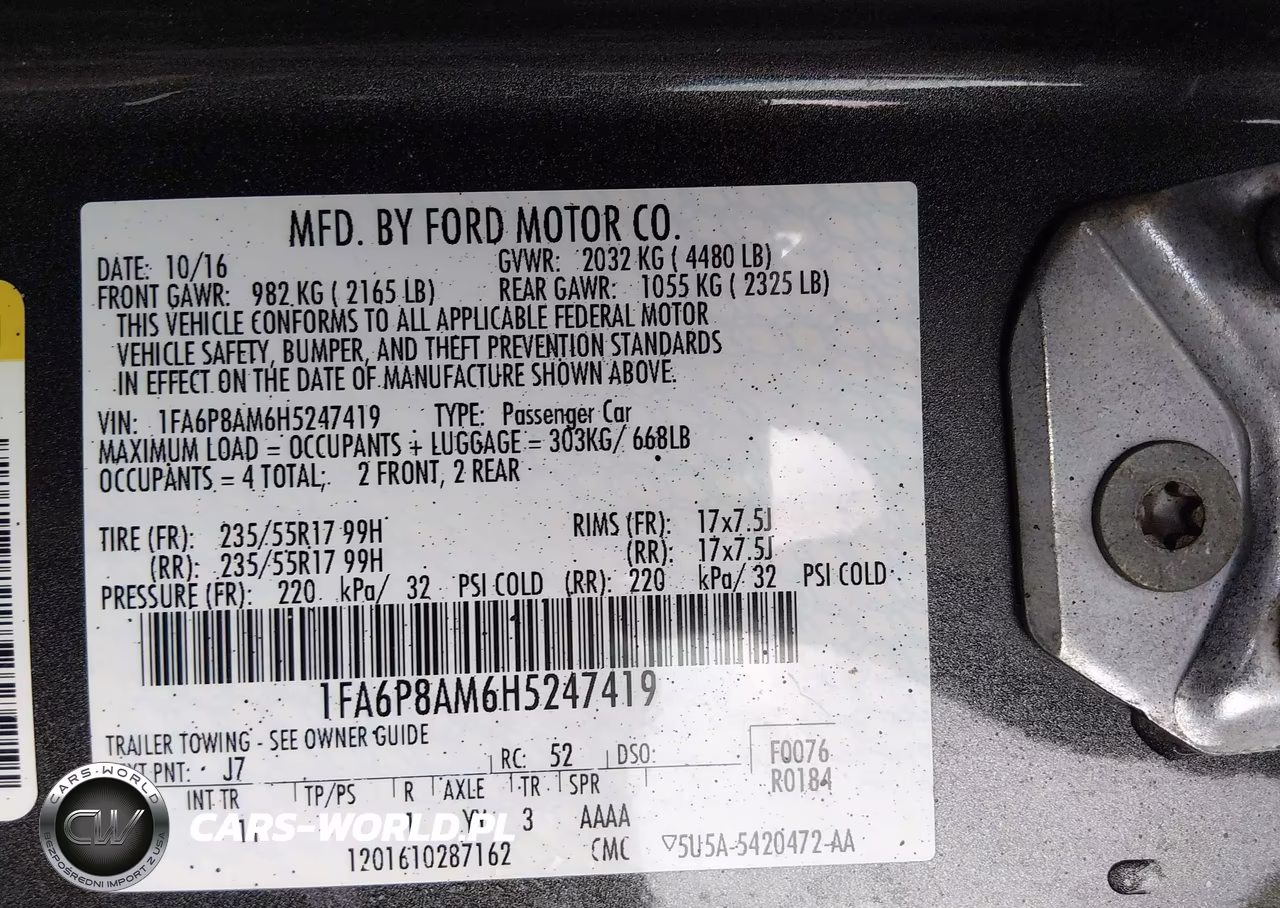 2017 Ford Mustang V6 VIN:1FA6P8AM6H5247419 - 9