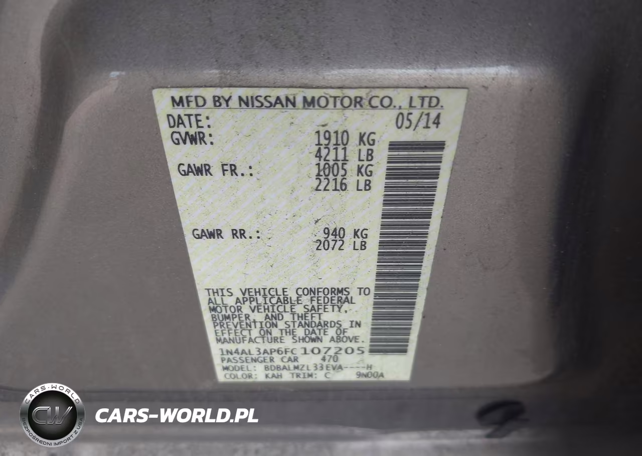 2015 Nissan Altima 2.5 Sv VIN:1N4AL3AP6FC107205 - 9
