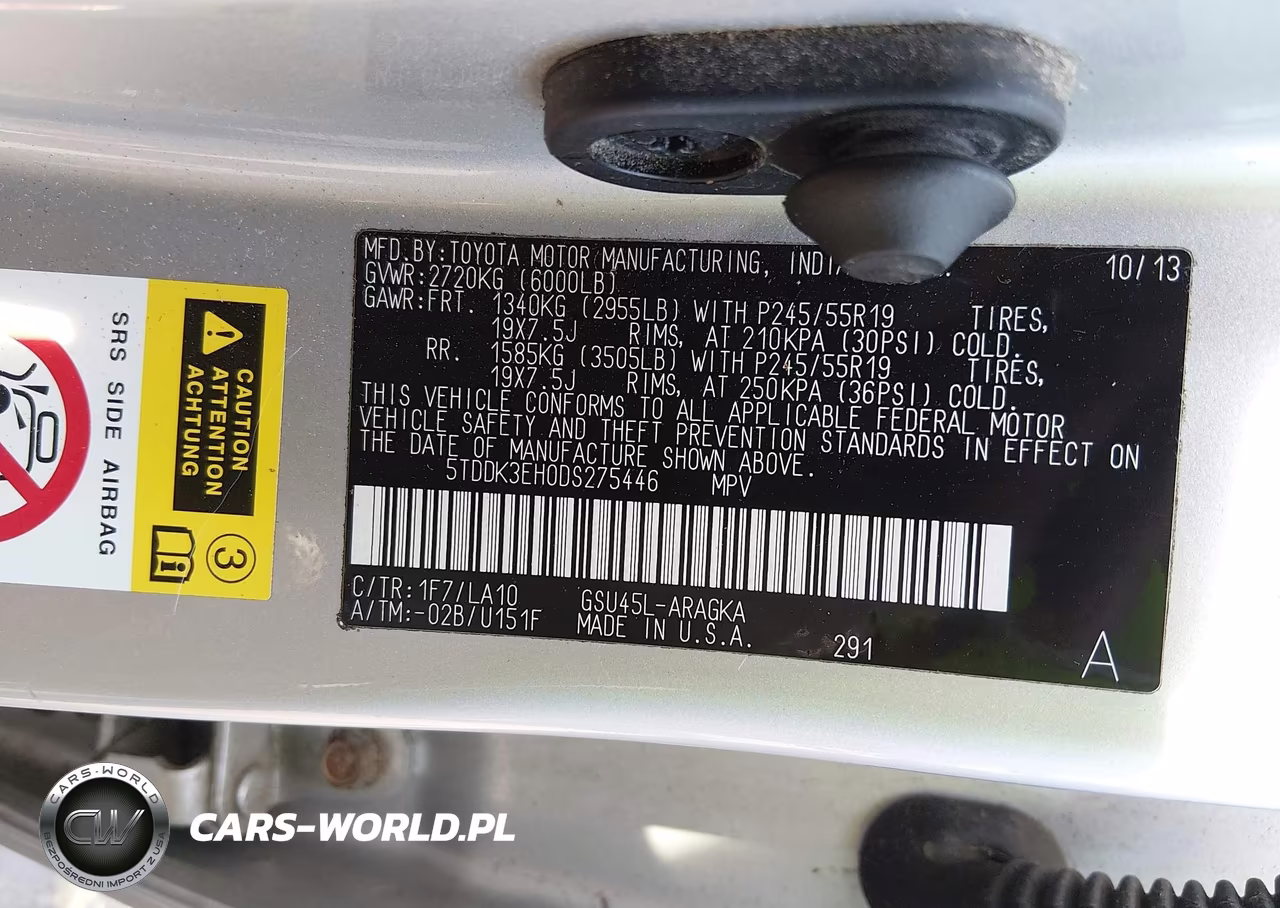 2013 Toyota Highlander Limited V6 VIN:5TDDK3EH0DS275446 - 9
