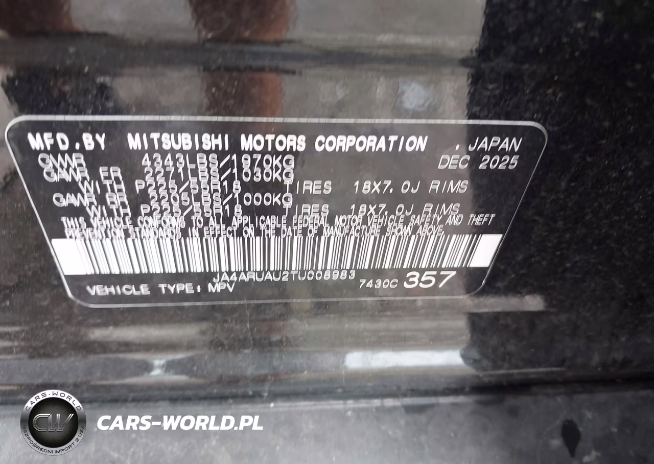 2026 Mitsubishi Outlander Sport 2.0 Es-2.0 Le-2.0 Ralliart-2.0 S-2.0 Se-2.0 Trail Edition VIN:JA4ARUAU2TU008983 - 9