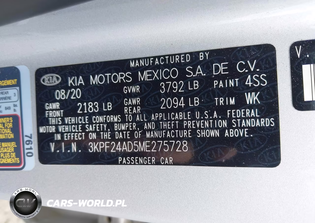 2021 Kia Forte Lxs VIN:3KPF24AD5ME275728 - 9