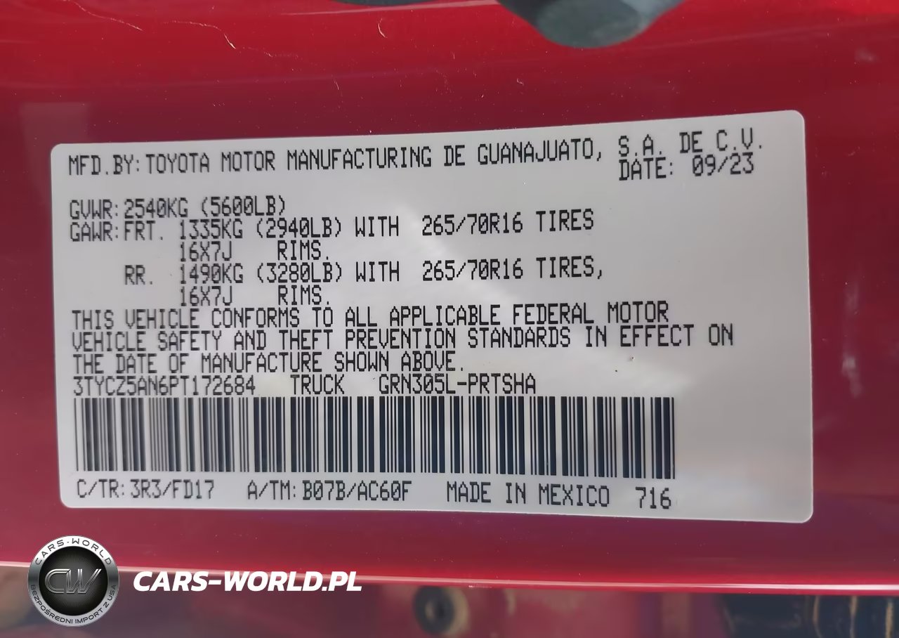 2023 Toyota Tacoma Trd Off Road VIN:3TYCZ5AN6PT172684 - 9