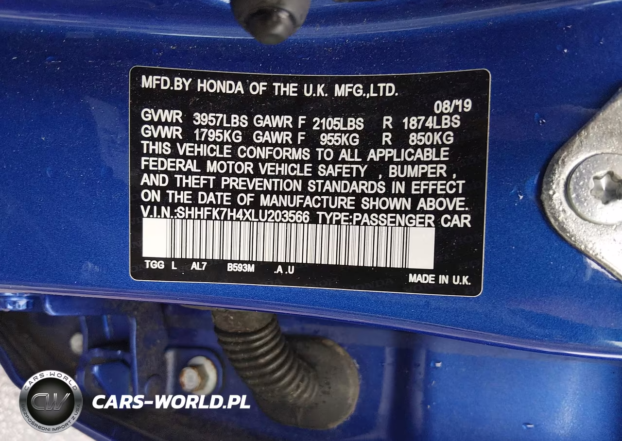 2020 Honda Civic Sport VIN:SHHFK7H4XLU203566 - 9