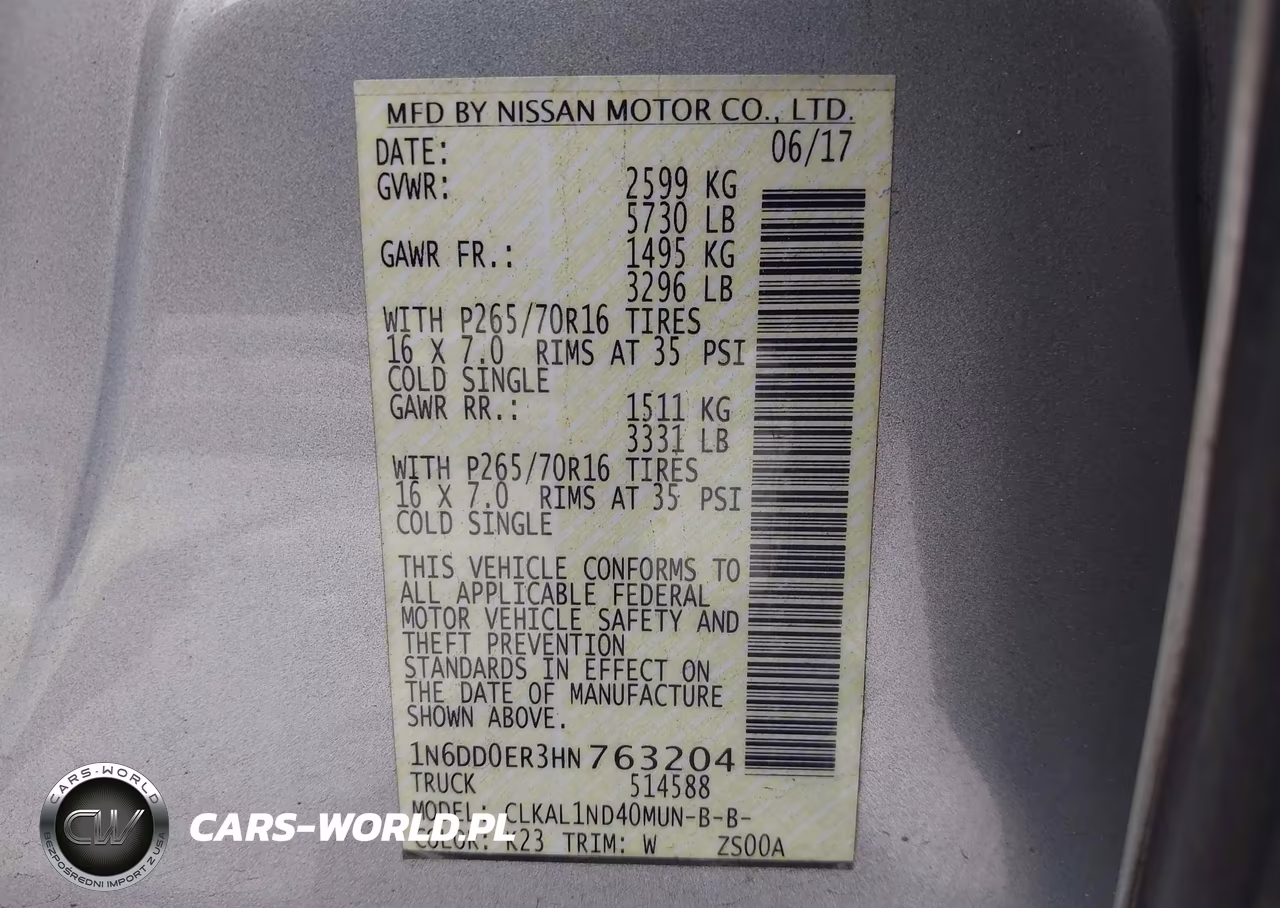 2017 Nissan Frontier S VIN:1N6DD0ER3HN763204 - 9