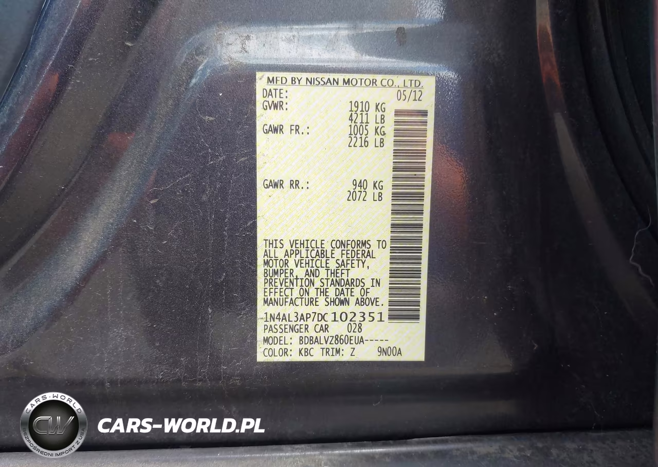 2013 Nissan Altima 2.5 Sl VIN:1N4AL3AP7DC102351 - 9