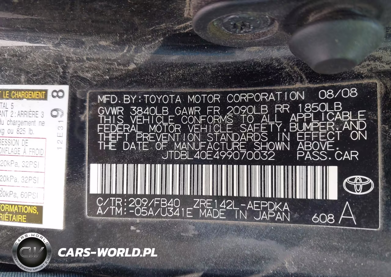 2009 Toyota Corolla Le VIN:JTDBL40E499070032 - 9