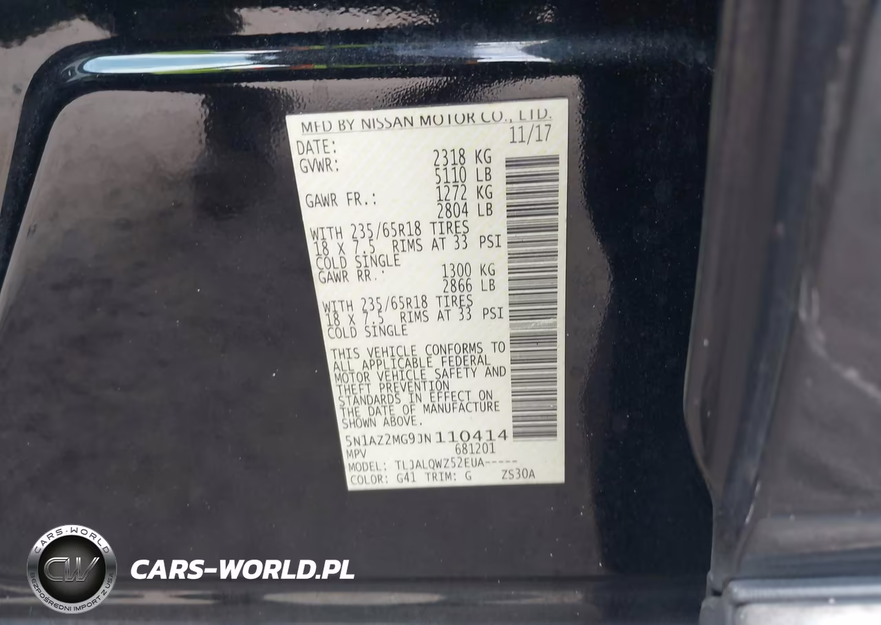 2018 Nissan Murano S VIN:5N1AZ2MG9JN110414 - 9